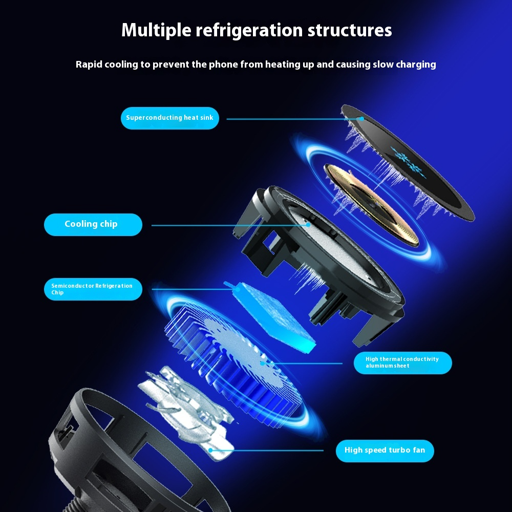 24 New Second Generation Cold Electronic Semiconductor Heat Dissipation 25W Car Magnetic Wireless Charger Performance Exceeds QI20