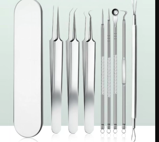 8pcs Ultra-fine Beauty Salon Acne Needle Tool Set