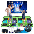 FWFX Electronic Dance Mats - Dance Mat Double Game for Kids and Adults Wireless Musical Dancing Mat (Green 36.6" x65.4")