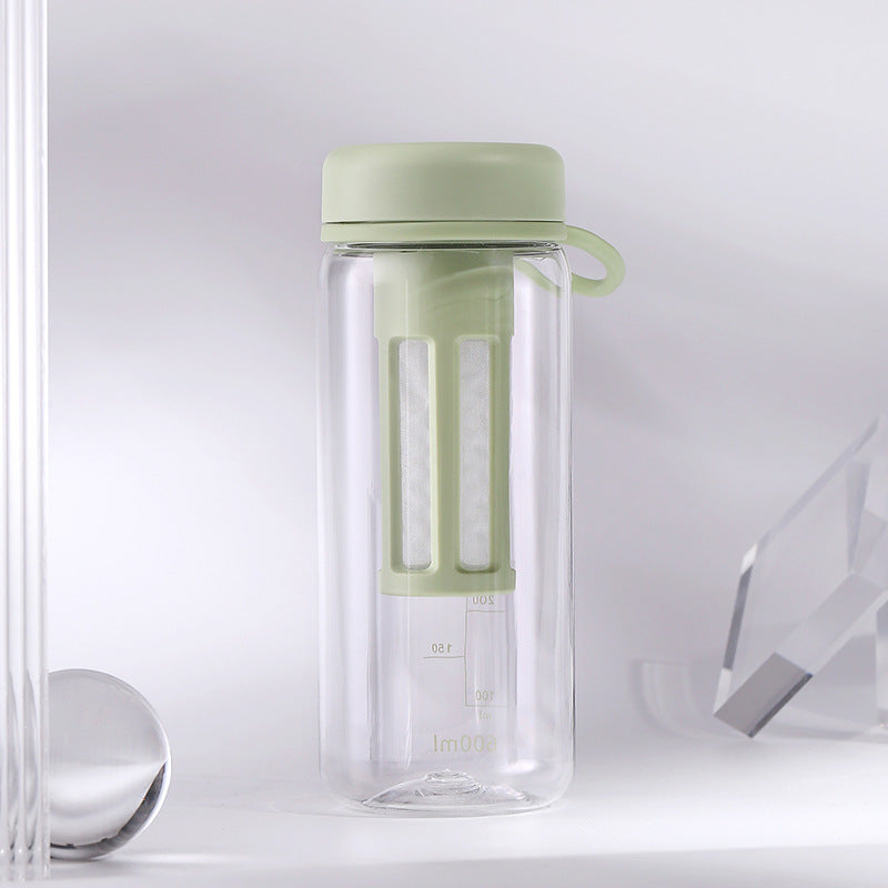Portable Fitness Water Bottle with Tea Partition Space